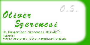 oliver szerencsi business card